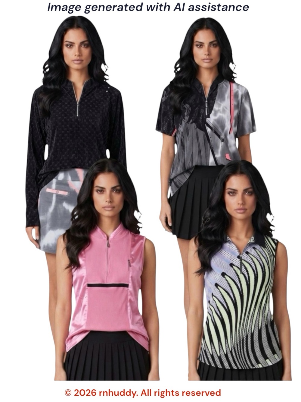 Jamie Sadock M lot of 3 tops & 1 quarter zip pullover